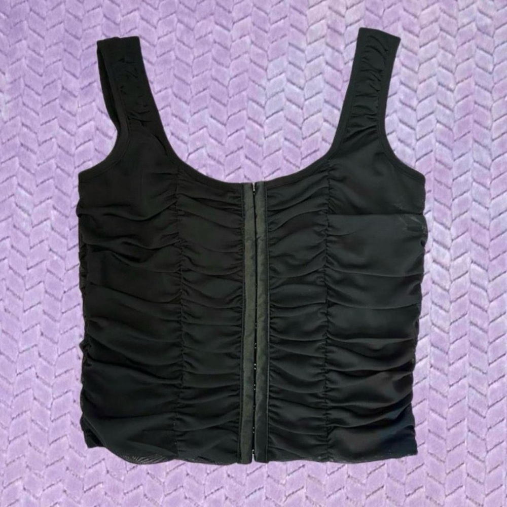 Shinestar Black Ruched Corset Top